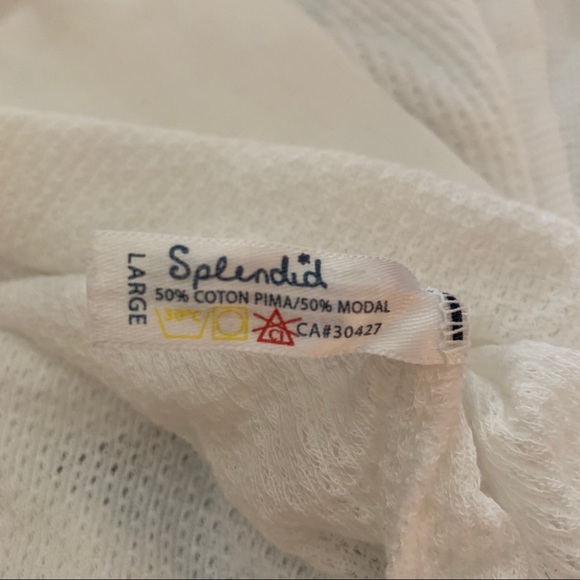 Splendid White Lightweight Waffle Knit Hoodie - Picture 7 of 8